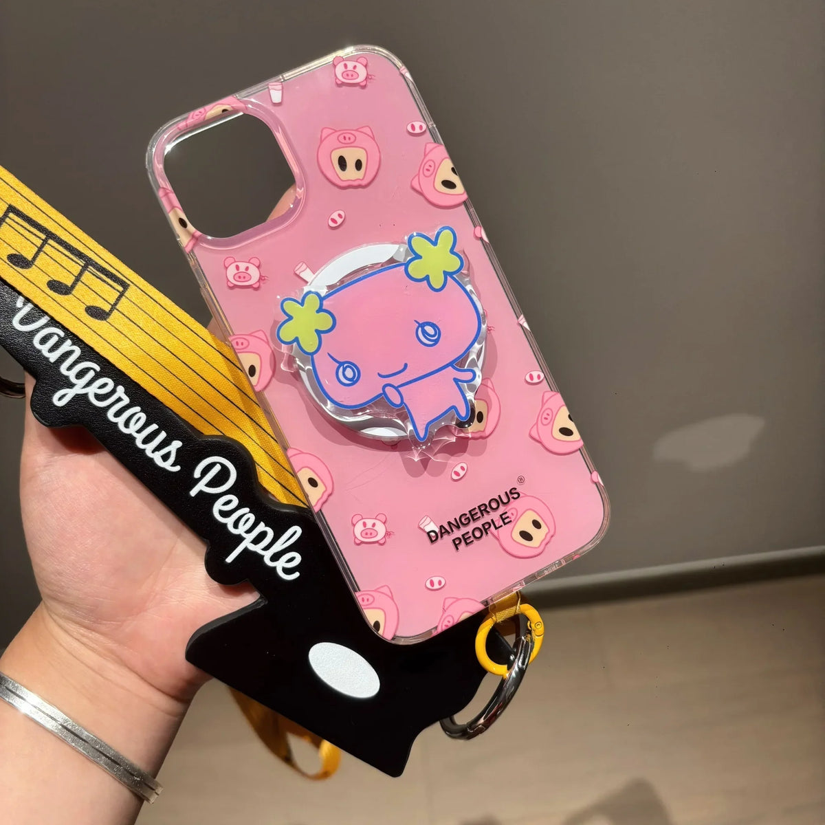 Kawaii Tamagotchi Family Magnetic Phone Stand With Retractable Airbag Strong Absorption Portable Anti-Fall Desktop Support Gifts