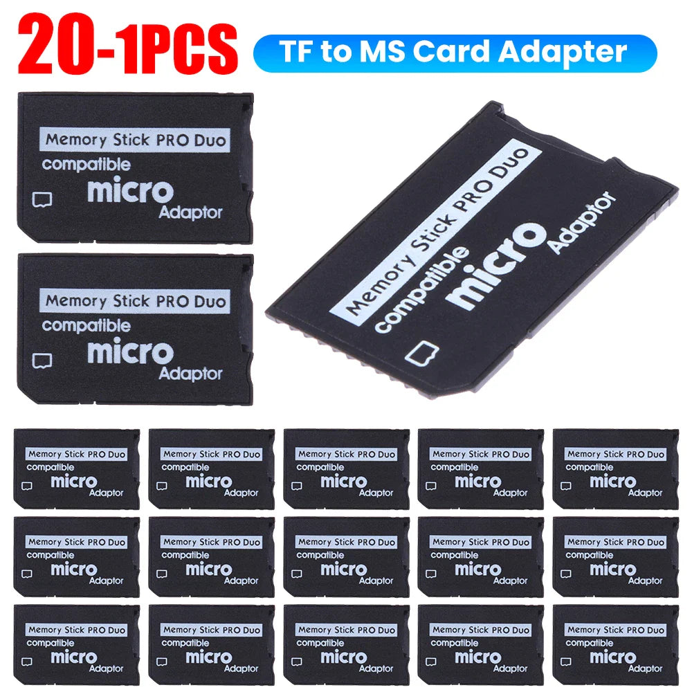 TF To MS Card Mini Memory Stick Card Adapter Plug and Play Card Reader Adapter Replacement Parts Accessories for Pro Duo