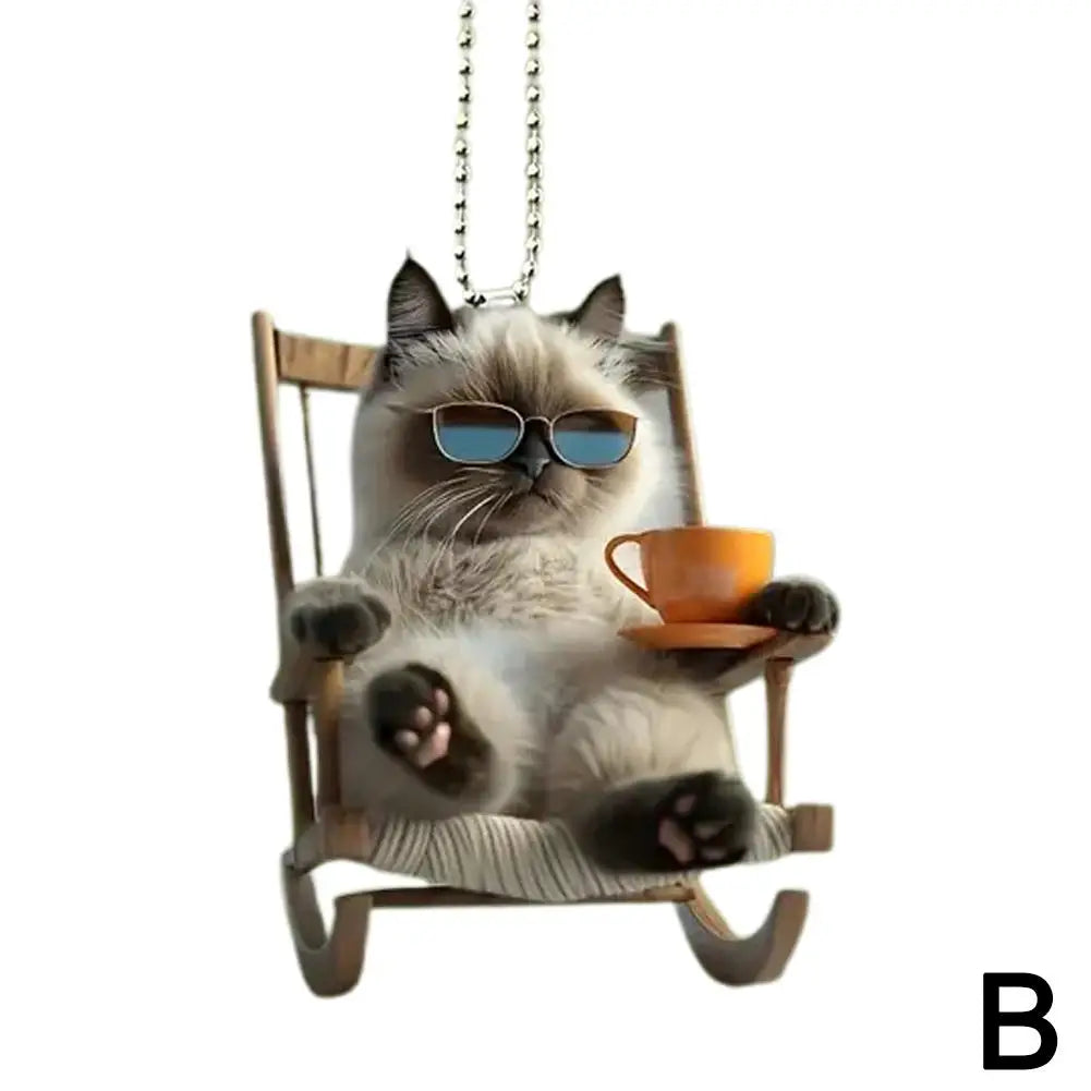 2D Car Pendant Acrylic Dog Drop Ornament Cute Cat Acrylic Material Plane Car Pendant  Backpack Accessories Home Decoration Toy