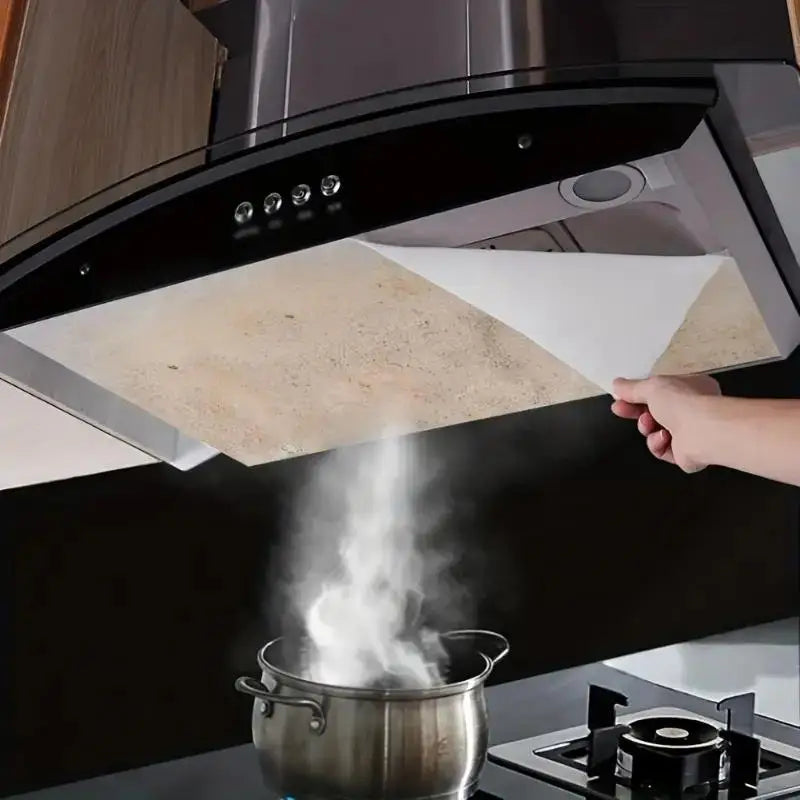 12pcs Disposable Hood Oil Filter Paper Non-woven Cooker Hood Extractor Fan Filter Kitchen Hood Grease Anti Oil Cotton