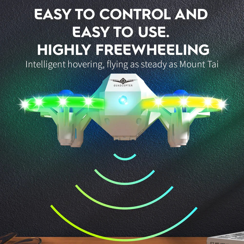 KF601 New Mini Drones With Music And Lights For Beginners Quadcopter 36km/h Easy To Control RC Helicopter Children Toys Gifts