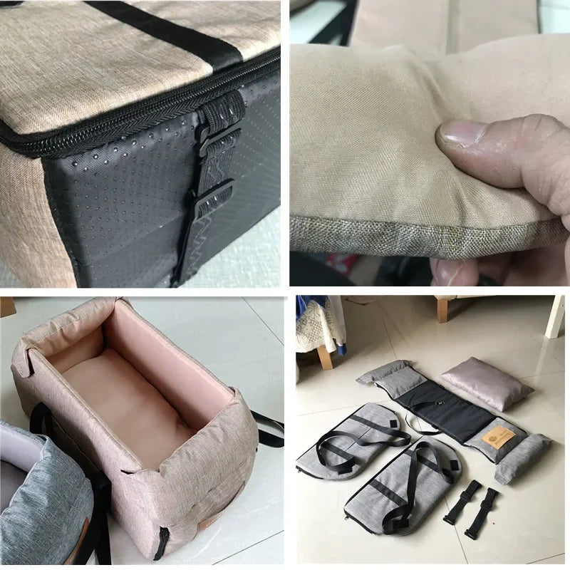 Dog Car Seat Bed Car Central Dog Car Seat Bed Portable Dog for Small Dogs Cats Safety Travel Bag Dog Accessories Pet Carrier