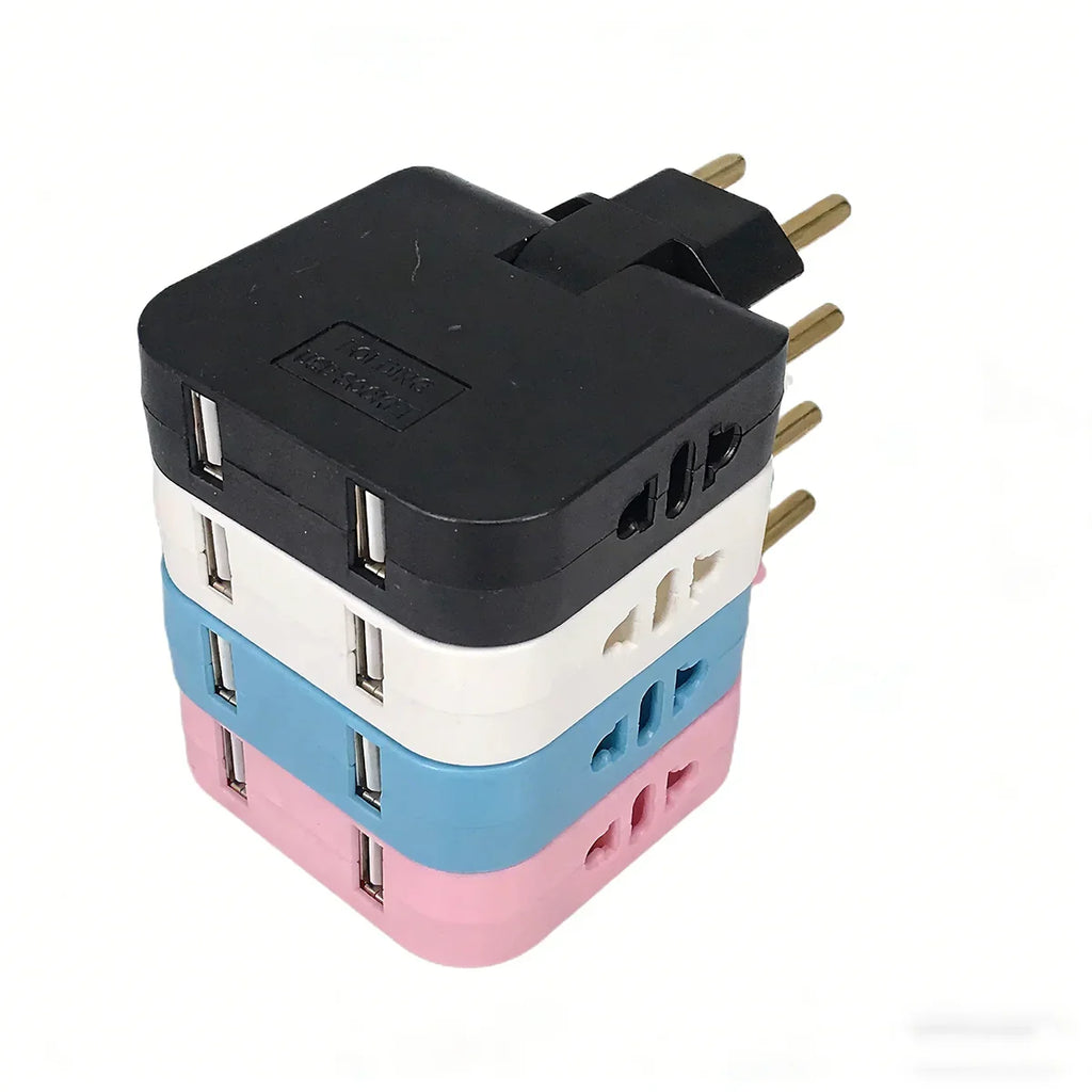 2 USB 3 in 1 EU Power Socket Plug Adapter Foldable US To EU Travel Aadapters Power Converter KR Plug Electrical Socket AC Outlet