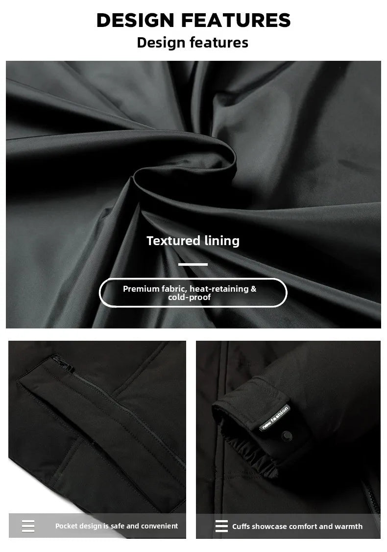 Winter Luxury Brand Men's Down Jacket Coat Parkas Padding Warm Puffer Jackets Long Man Jacket Knee Length Thickened Hooded HXY02