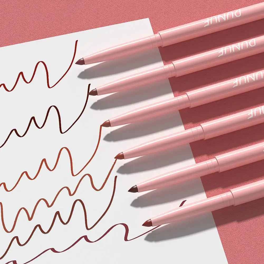 6Pcs Velvet Matte Lip Liner Pencil Set High Pigment Smooth Silky Texture Easy to Color & Define Lip Contours Daily Lip Makeup