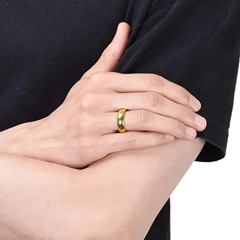 6MM Stainless Steel Laser Engraving Exquisite Couples Wedding Rings, Men And Women Fashion Movie Jewelry Gifts Wholesale