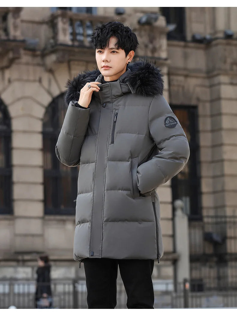 High Brand White Goose Down Jacket Coat Parka Men's Clothing Winter Padded Puffer Jackets Luxury Hooded Padding Outerwear HWY309