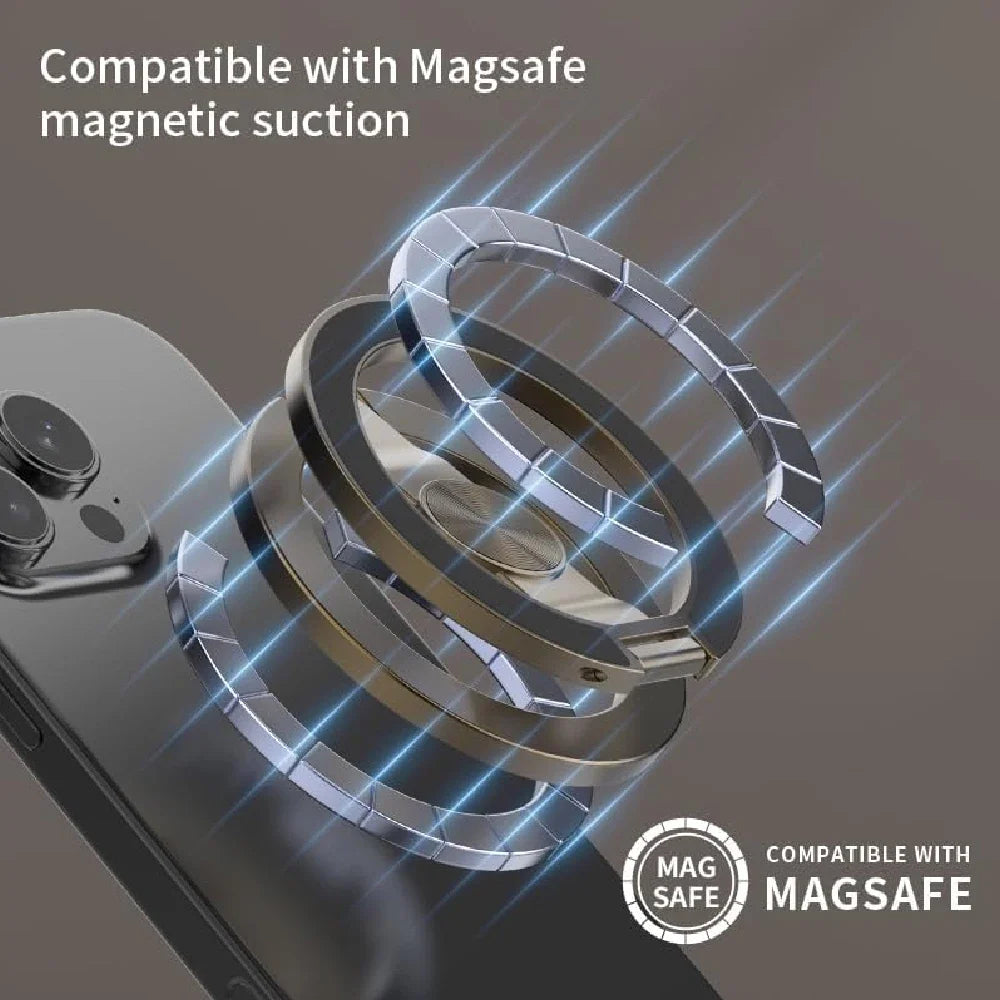 Magnetic Phone Stand 360° Rotating,3 in 1 Foldable Car & Desk Holder,Strong Magnet Grip with Fidget Spinner for OfficeTravelHome