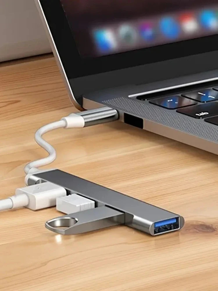 4-Port Multi-Splitter Type C Hub USB Adapter OTG for Xiaomi Lenovo MacBook 13 15 Air pro PC - Computer Accessories