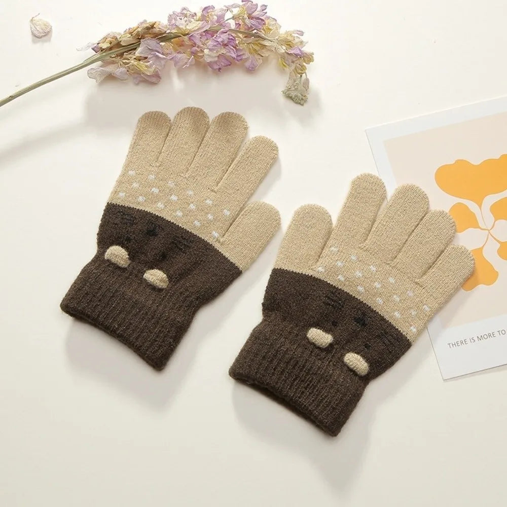 3- 10Years Old Fashion Warm Winter Gloves Coldproof Candy Color Children Mittens Soft Elastic Gloves Outdoor