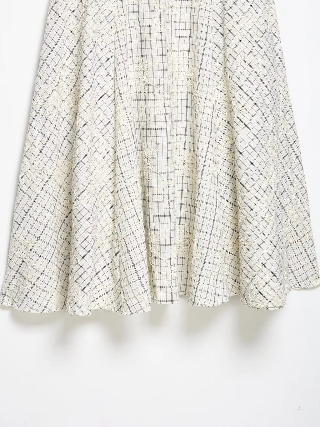 KONDALA Chic Embroidery Plaid Skirt Set Women Trendy 2026 Spring Summer Holidays Casual Set Puff Sleeve Shirts, A-Line Skirts