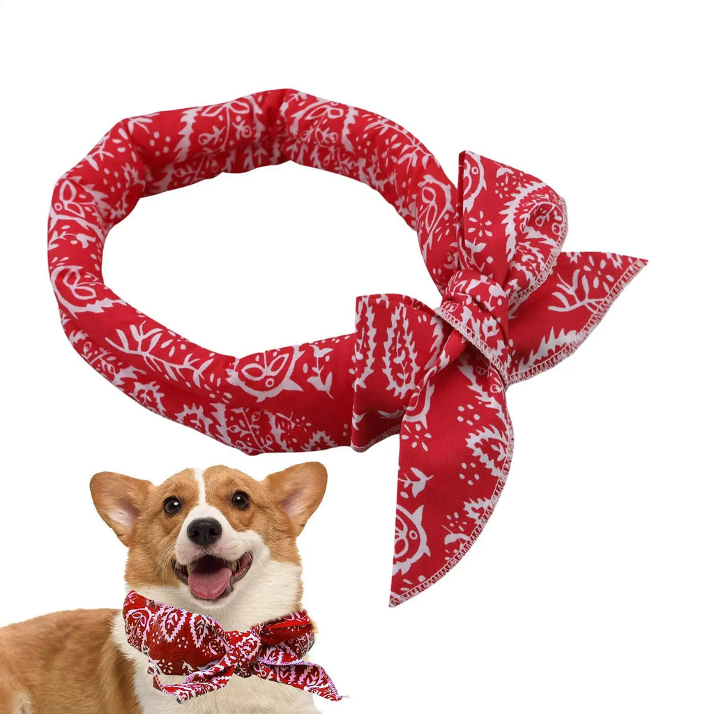 Pet Cooling Scarf Cute Dog Cooling Bandana Adjustable Fast Cooling Cat Cooling Ice Scarf Reusable Cat Collar Pet supplies