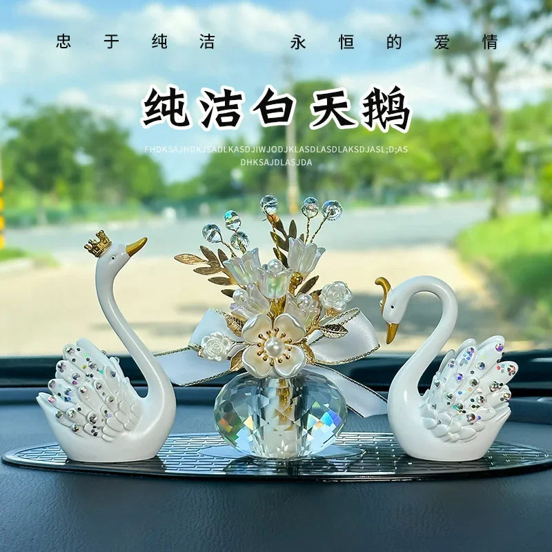 Nordic Swan Crafts Sculpture Living Room Decor Home Decoration Accessories Office Desktop Ornaments Car Dashboard Decoration