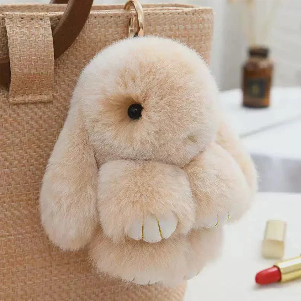 15cm Women's Rabbit Fur Keychain Bag Car Pendant Jewelry Decoration Fashionable Accessory for Bags And Gifts