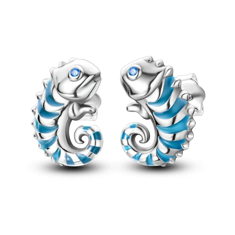 Original 925 Sterling Silver Colorful Cute Animal Pet Stud Earrings For Women Collocation For Girlfriend Birthday Gift