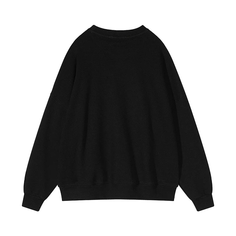 Hirsionsan Letter Print Women Sweatshirt 35% Cotton Soft Basic Loose Female Pullovers Korean Hoodies 2023 AutumnNew Y2k Fleece
