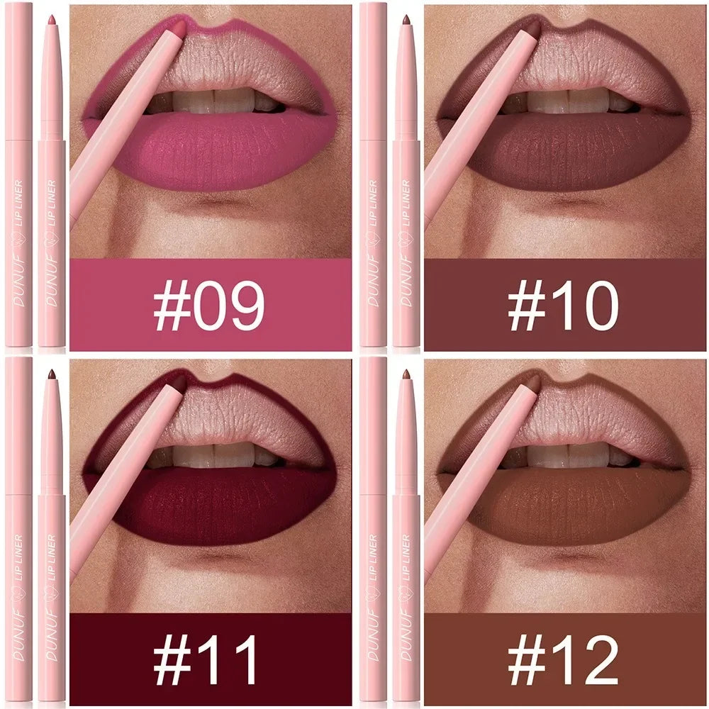 Lip Liner Pencil Long-Lasting Matte Creamy Plumping Lip Stain Waterproof Natural Nude Brown Slim Lip Liner Makeup