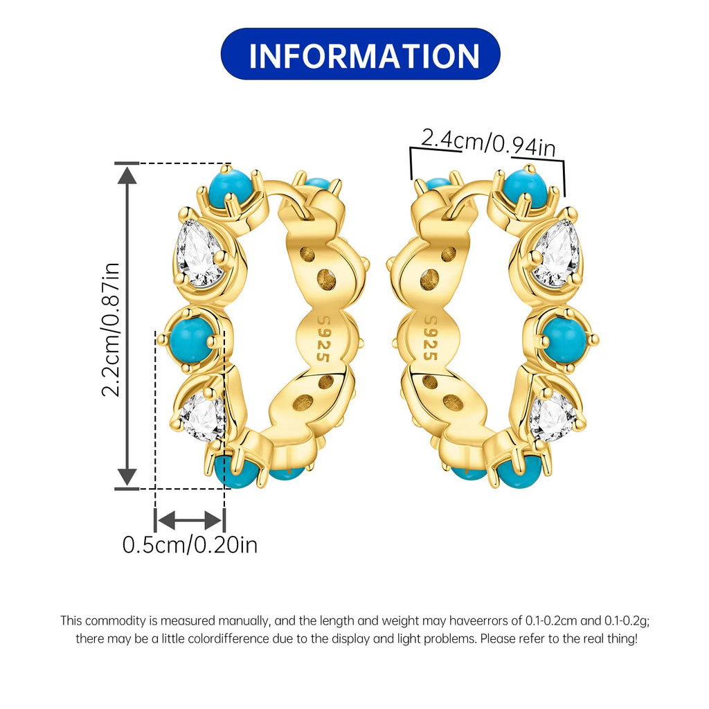 PANPOKI S925 Sterling Silver Purple Zircon Series Earrings Hoop Earrings For Women Jewelry Original Party Trendy Gifts