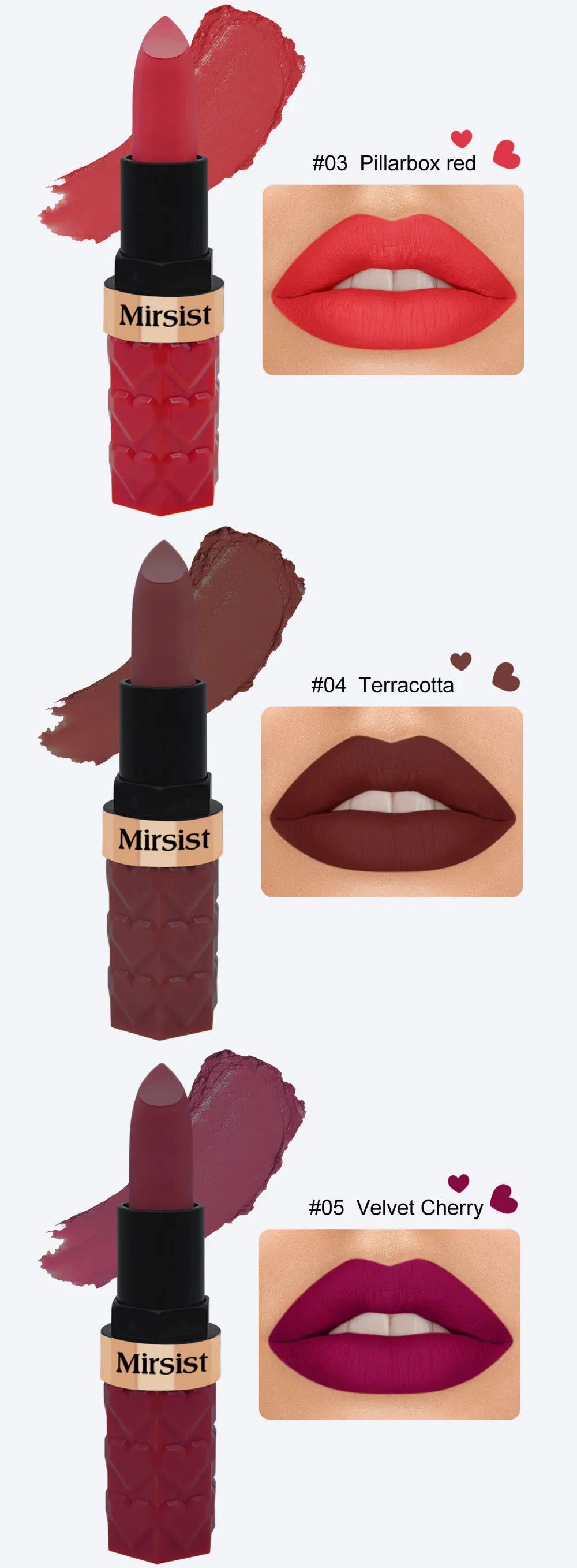 Matte Lipstick Nude Peach Brown Cherry Shades Velvety Smooth Long-Lasting Rich Pigment Waterproof Non-Stick Cup Lip Stick Makeup