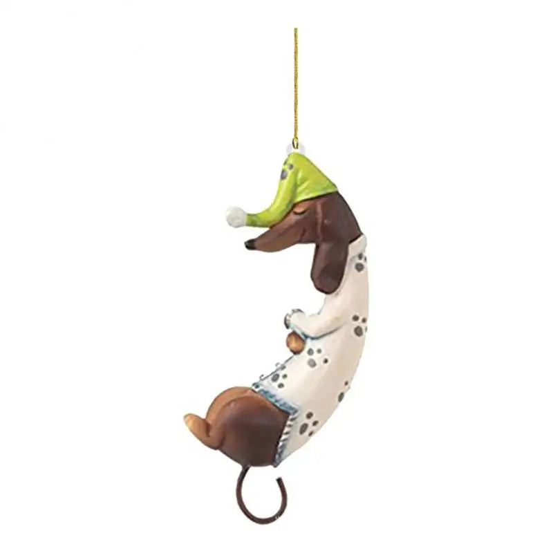 Cartoon Cute Dog Christmas Ornaments Fun Dachshund Dog Hanging Decoration Xmas Tree Graphic Design Pendant Home Car Decor