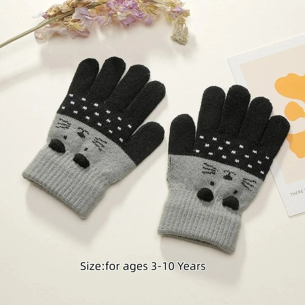 3- 10Years Old Fashion Warm Winter Gloves Coldproof Candy Color Children Mittens Soft Elastic Gloves Outdoor