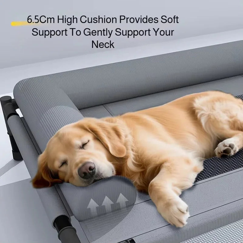 Elevated Cooling Mesh Dog Cot Breathable Moisture Resistant Bed With Pillow Four Seasons Use Indoor For Dog Cat Pet Supplies