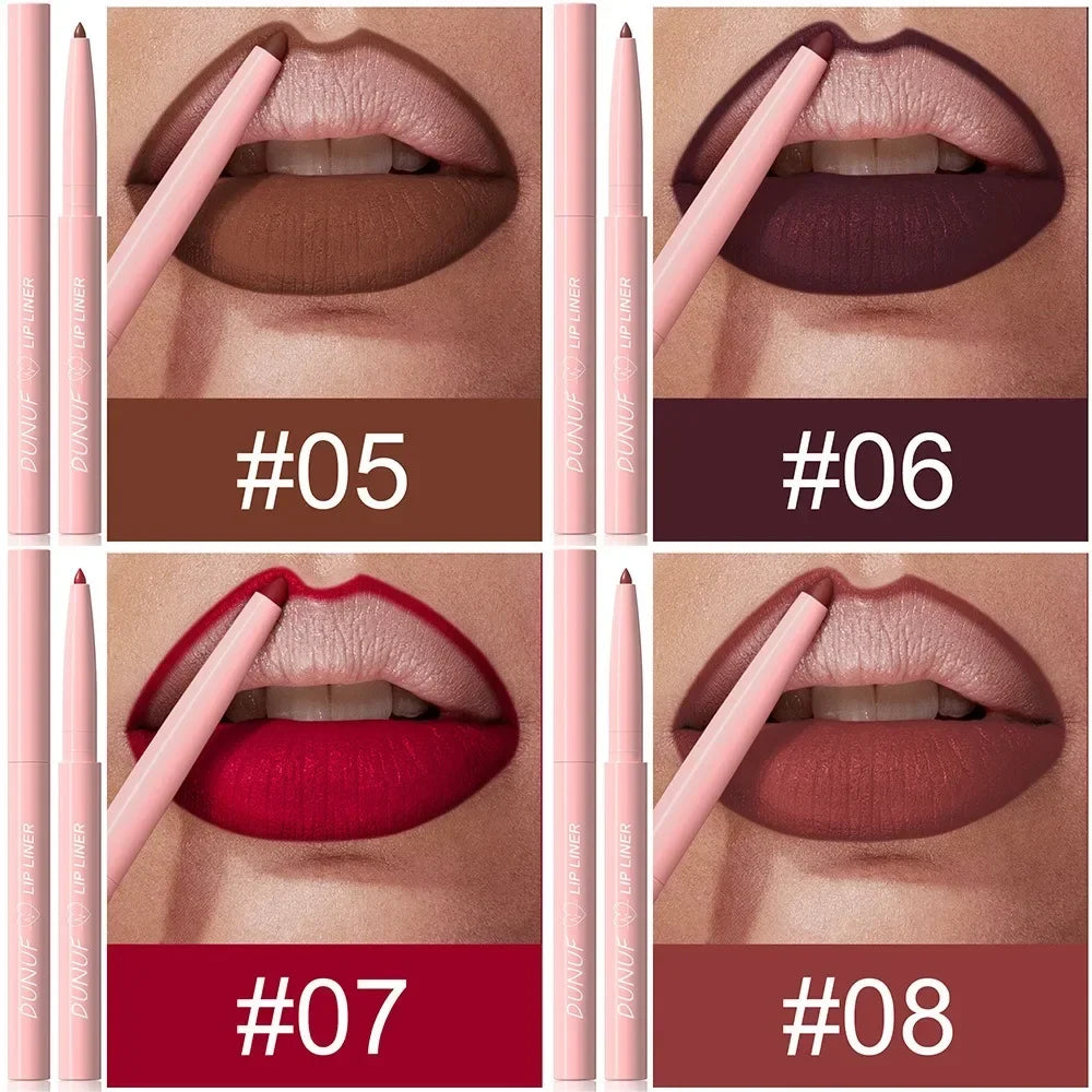 Lip Liner Pencil Long-Lasting Matte Creamy Plumping Lip Stain Waterproof Natural Nude Brown Slim Lip Liner Makeup