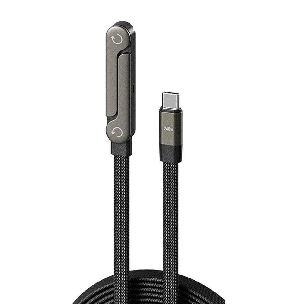 240W Super Fast Charge Type-C Foldable Charging Cable with Stand 2-in-1 Universal Data Cord for Phones Portable Charger Line