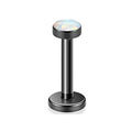 WKOUD 16G Stainless Steel Lip Labret Piercing Crystal Ball Monroe Lip Stud Helix Tragus Conch Piercing Cartilage Earrings Black