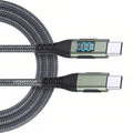 HOMEFISH LED Digital Display Dual Head Type-C Super Fast Charger 100W 6A Compatible with Huawei Xiaomi Phone PD Charging Cable