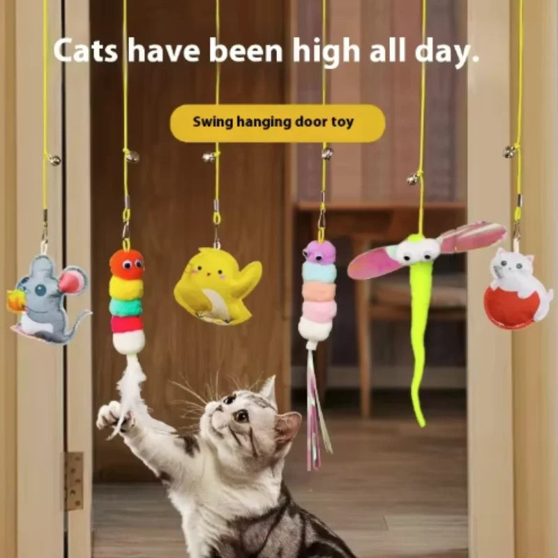 Interactive Cat Toy Hanging Simulation Cat Toy Funny Self-hey Interactive Toy for Kitten Playing Teaser Wand Toy Cat Supplies