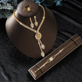 Exquisite luxury nude diamond zirconia bridal wedding banquet lady's necklace and earrings jewelry set