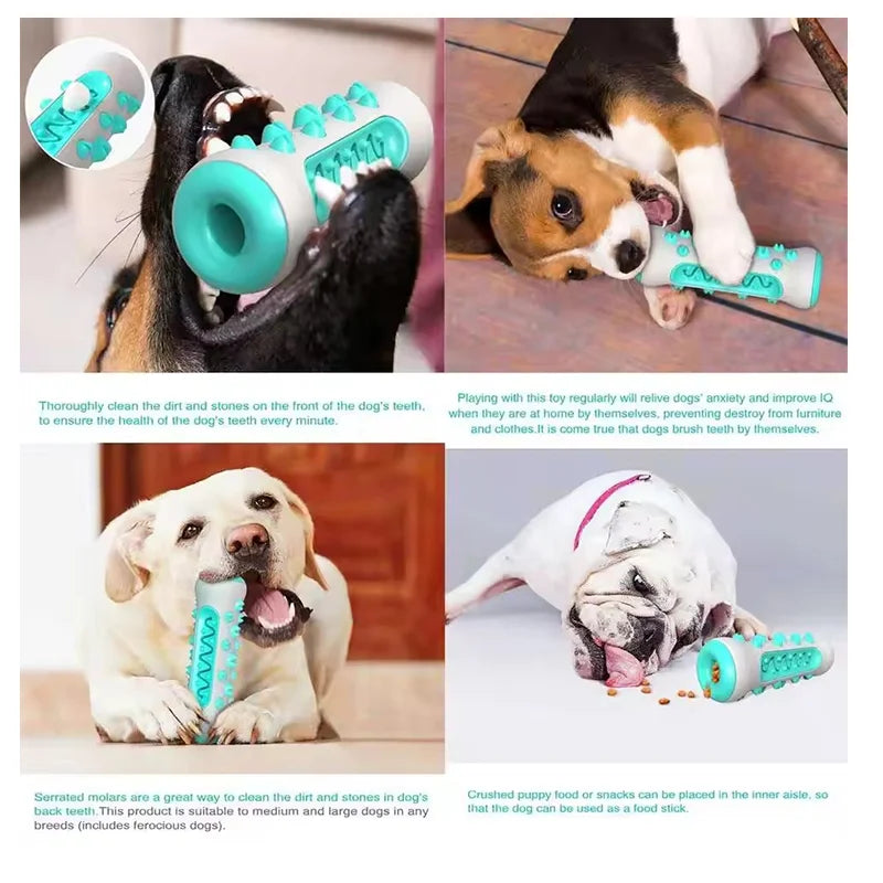 Dog Chew Bone Toy Molar Stick Teeth Cleaning Leak Food Design Self Play Interactive Pet Toy For All Breeds Dogs Relieve Boredom