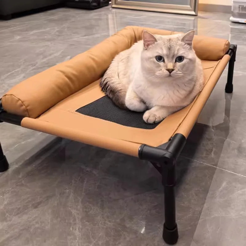 Elevated Cooling Mesh Dog Cot Breathable Moisture Resistant Bed With Pillow Four Seasons Use Indoor For Dog Cat Pet Supplies