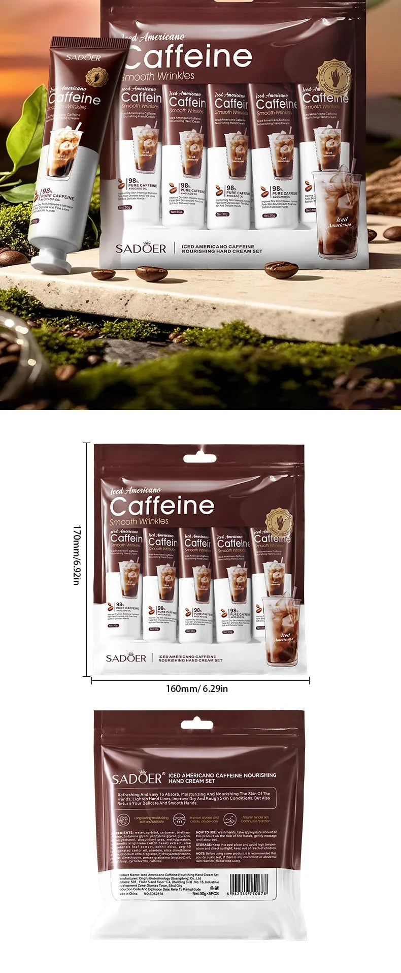 Iced Americano Coffee Hand Cream Set Deeply Moisturizes and Protects Hands in Autumn and Winter
