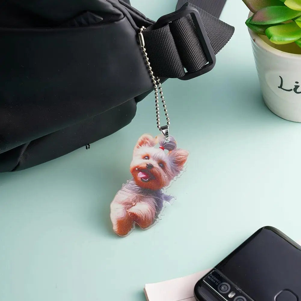 Auto Yorkshire Terrier Dog Acrylic Pendant Versatile Charm Cute Puppy Keychain Car Mirrors Backpacks Home, Festive Party Decor