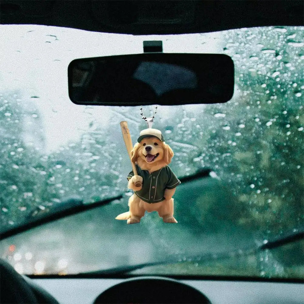 2D Car Pendant Acrylic Dog Drop Ornament Cute Cat Acrylic Material Plane Car Pendant  Backpack Accessories Home Decoration Toy