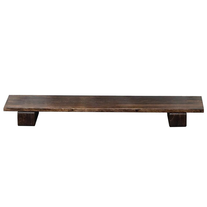 Solid Wood Monitor Stand Ergonomic Desktop Riser for Computer Screen Office Desk Organizer Natural Wooden Shelf & Laptop Stand