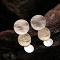 Trendy Vintage Hammered Texture Round Disc Clip on Earrings Non Pierced Matte Platting for Women Statement Earrings Jewelry