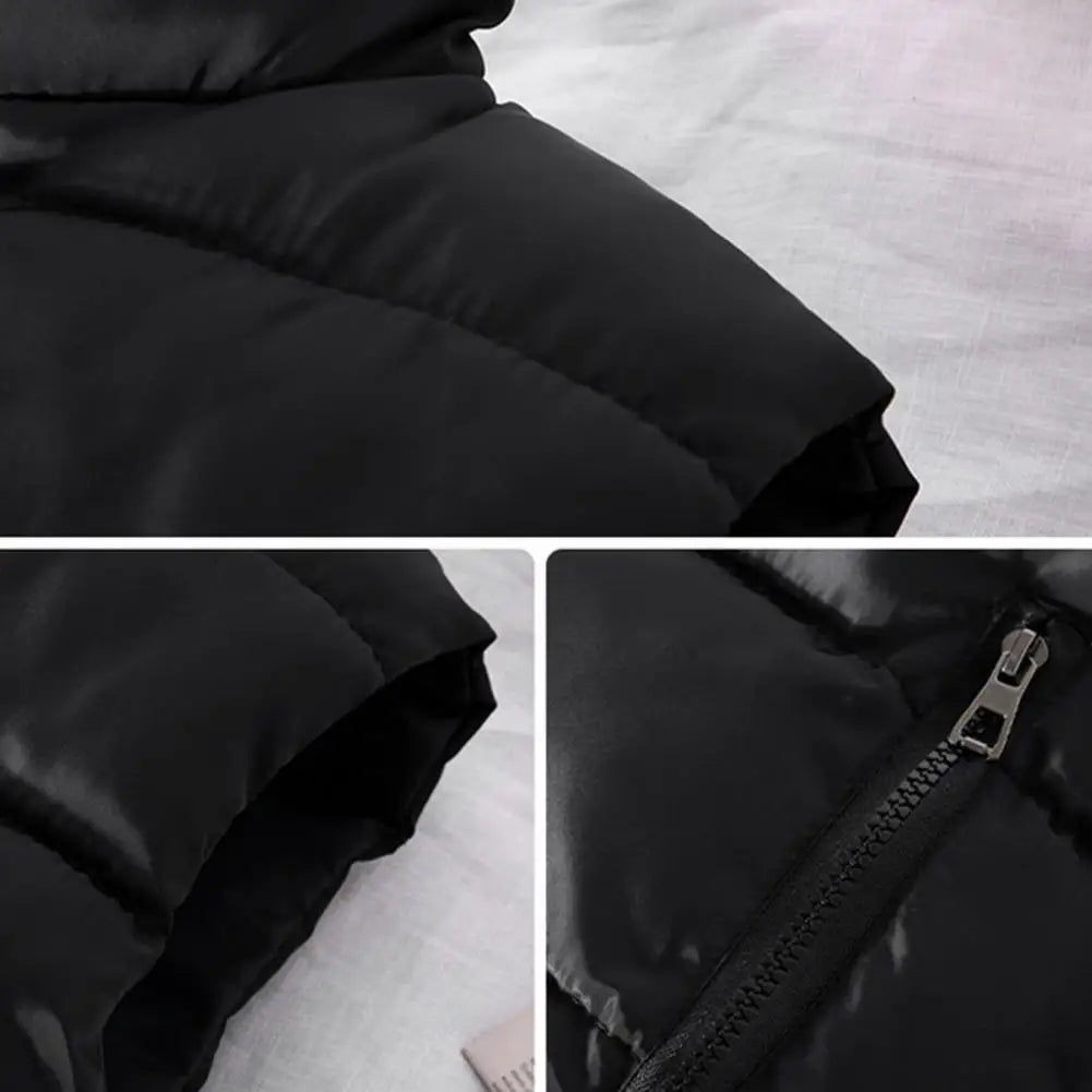 Men Vest Jacket Men Slim Fit Stand Collar Sleeveless Puffer Jackets Winter Casual Waistcoat Men Warm Coat Cold Weather Outerwear