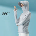 Summer Women Sun Protection Jacket Removable Brim Quick Dry Long Sleeve Anti-UV Female Hooded Hiking Jacket Beach Sweatshirt