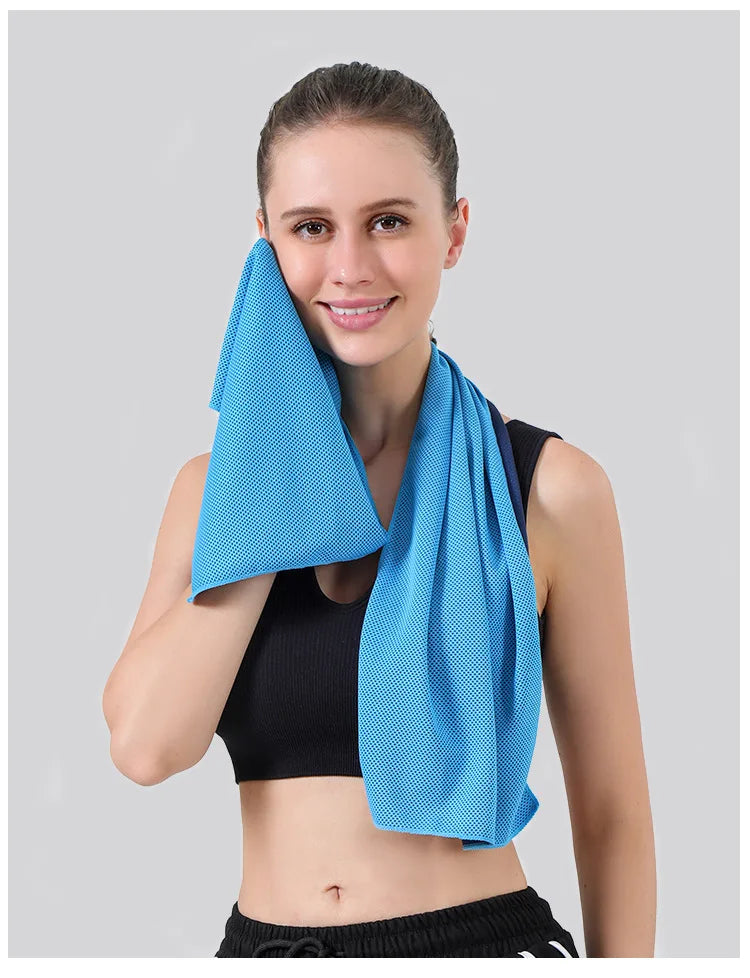 Cooling Towel with Portable Capsule Case Quick Dry Instant Cooling Sports Gym Running Fitness Travel Ice Towel for Men Women