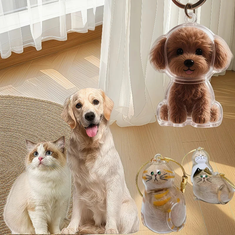 Dog Hair Storage Keychain Bottle Cute Dog Fur Keepsake Pendant Bag Charm Capsule Memorial Jewelry Home Accessories Gift for Pet