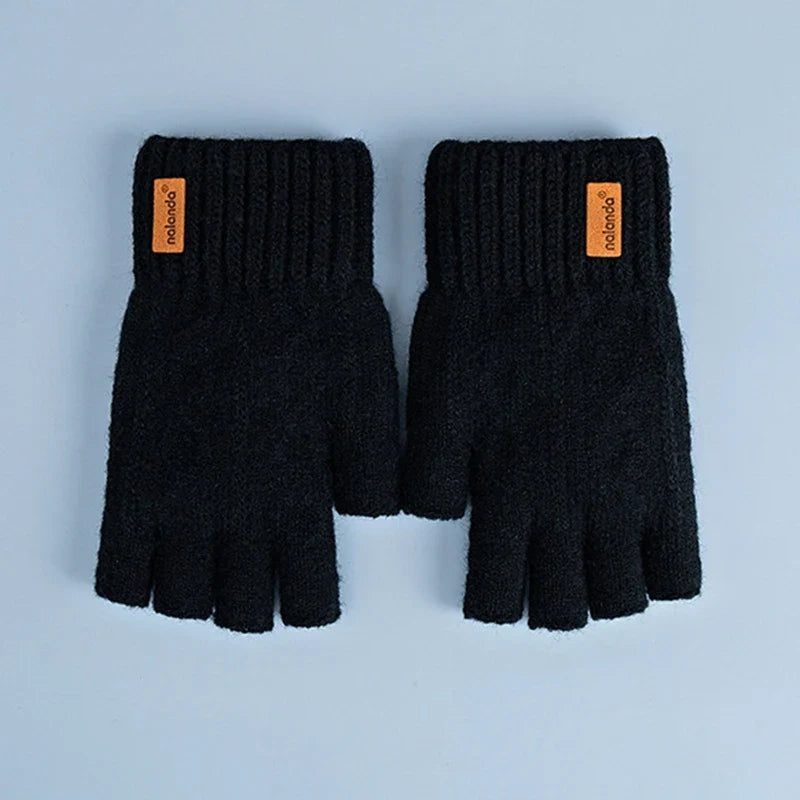 Fashion Winter Autumn Knitted gloves Warm Plush Fingerless gloves for men & Women outdoor sport touchscreen gloves