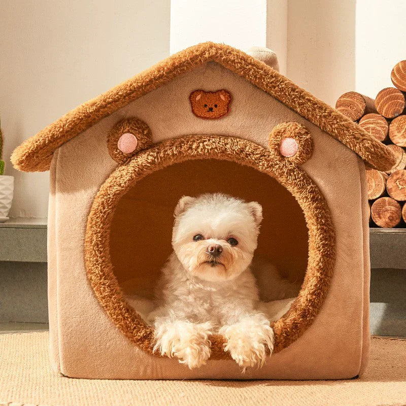 Foldable Dog House Kennel Bed Mat For Small Medium Dogs Cats Winter Warm Cat Bed Nest Pet Products Basket Pets Puppy Cave Sofa