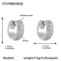 Liora Stainless Steel Zircon Women Hoop Earrings Metal Texture PVD Gold Plated Hypoallergenic Wedding Banquet Earrings Jewelry