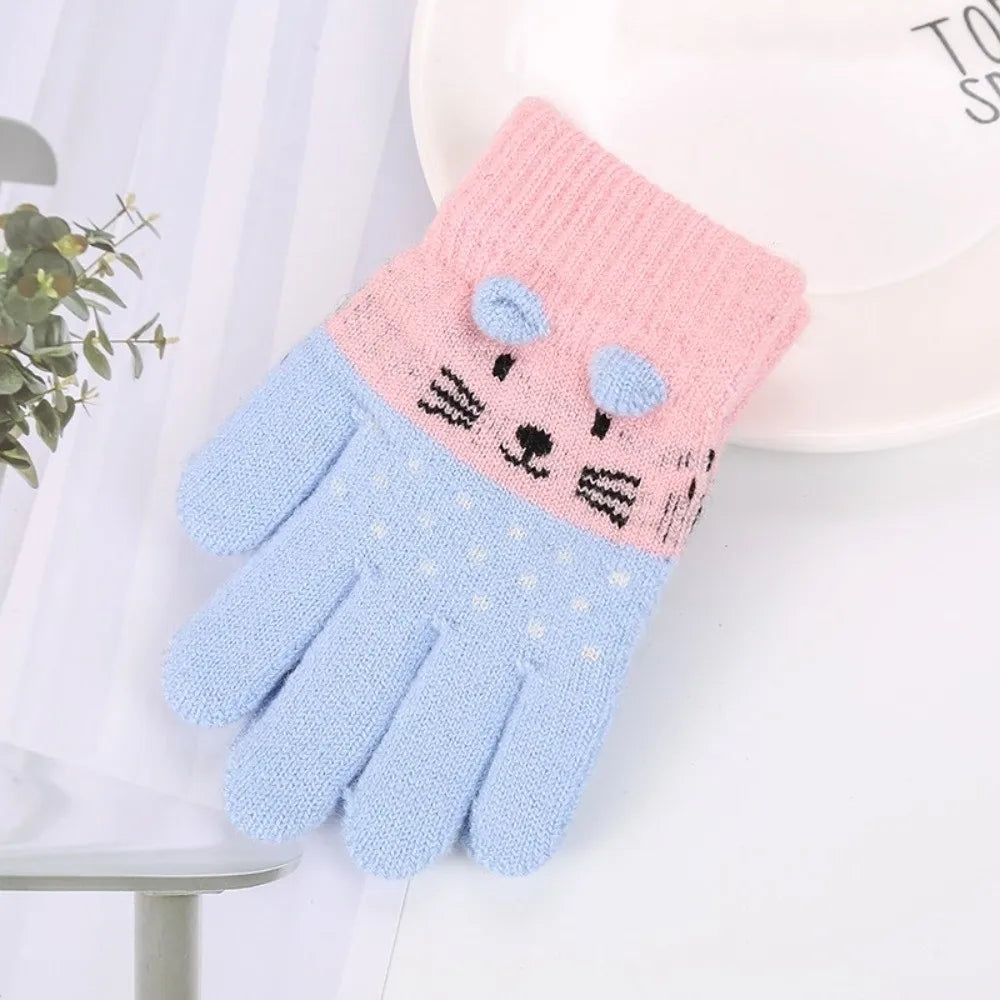 3- 10Years Old Fashion Warm Winter Gloves Coldproof Candy Color Children Mittens Soft Elastic Gloves Outdoor