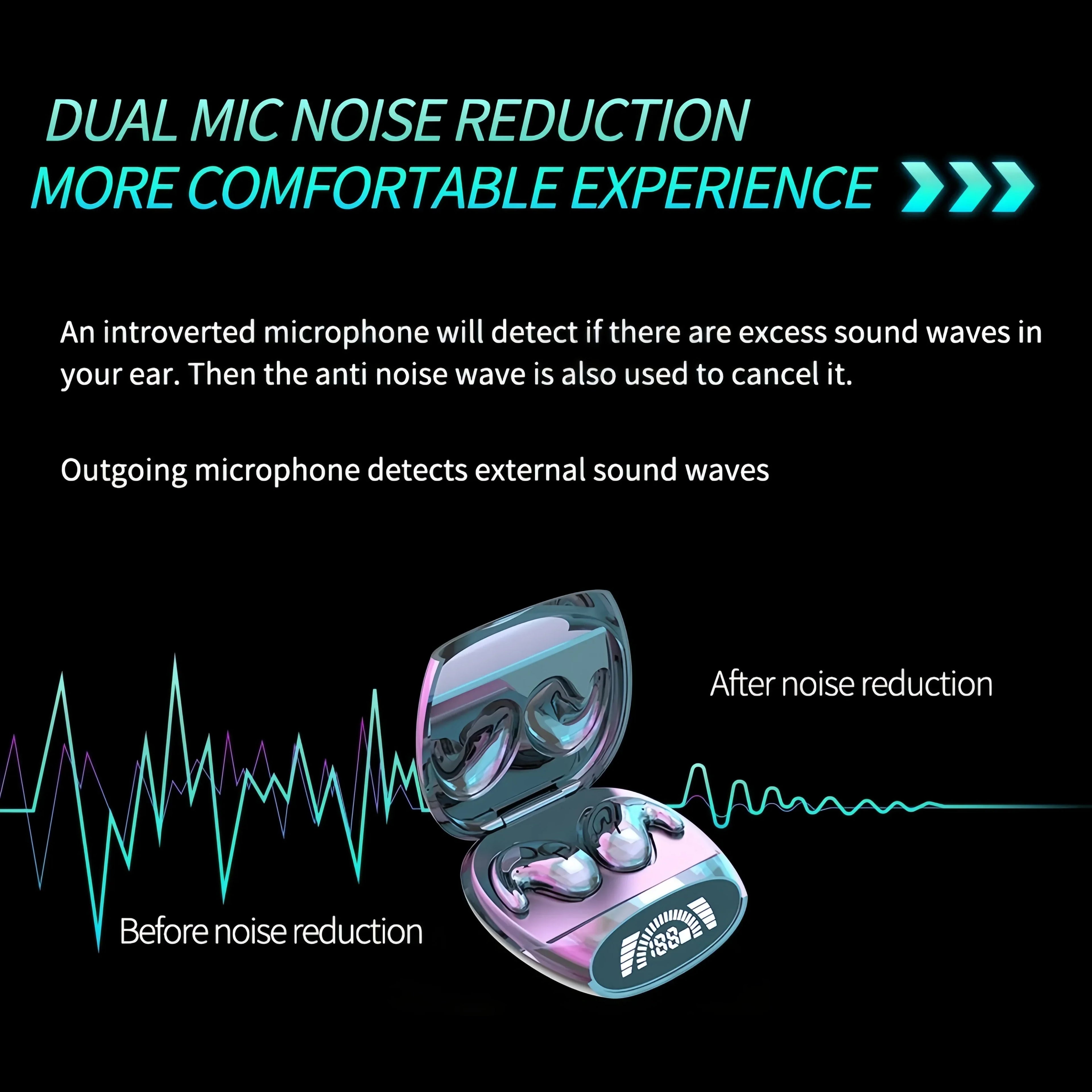 Invisible Sleep Earphones Bluetooth 5.3 Headphones TWS Wireless Stereo Noise Reduction Earbuds Gaming Headsets for XIAOMI iPhone