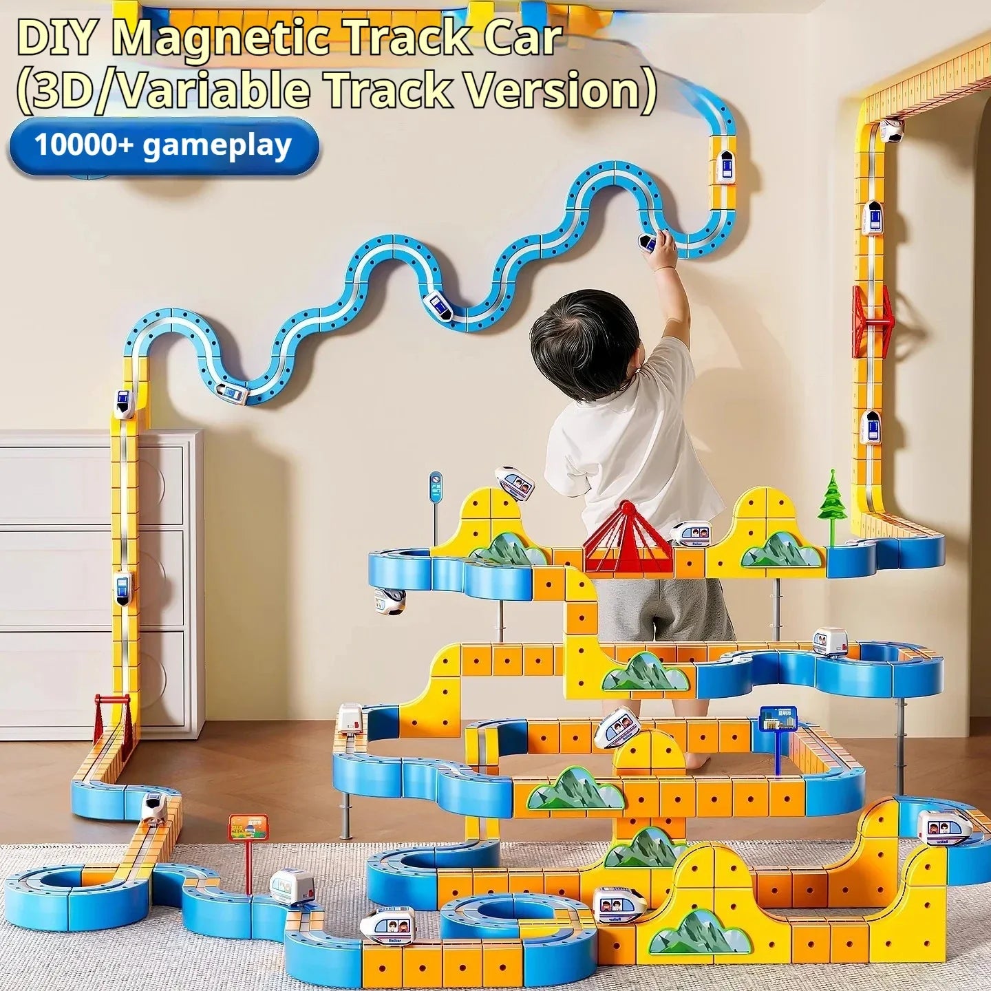Magnetic Cube Track & High-Speed Train Set