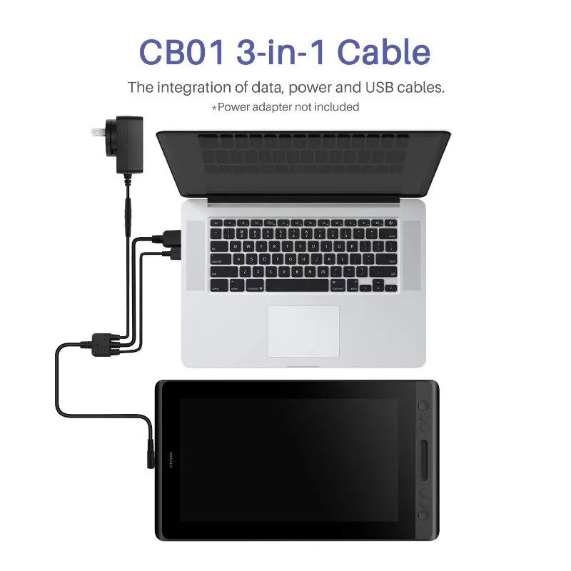 Havapen 3 in 1 cable cb01 compatible with huion kamvas pro 12 / pro13 / pro16, tablet pen monitor replacement cable